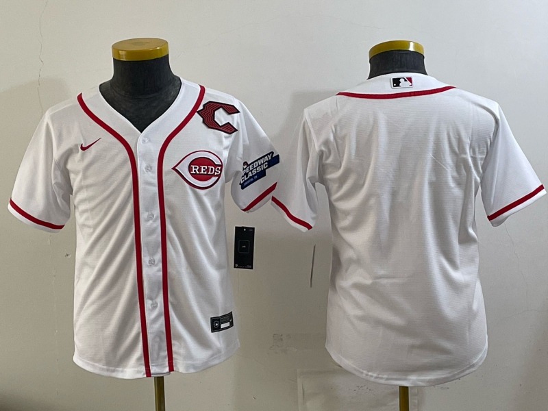 Youth Cincinnati Reds Blank white 2025 Nike MLB Jersey 007->youth mlb jersey->Youth Jersey